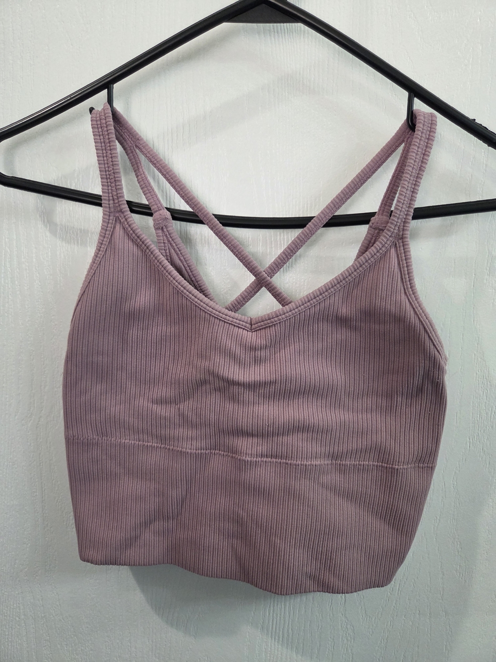 Ribbed Crisscross Bralette - Mauve